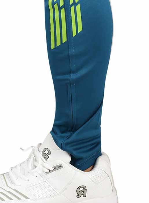 GR-17 TROUSER sky blue trouser with green printing zoom on lages fitting