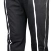 Cotton jogger pants loose fit for men in black color with white strip zoom in 3